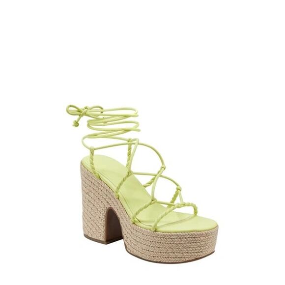 MARC FISHER LTD Oliver Platform Sandal In Light Green size 6 - Picture 1 of 10